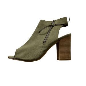 DIBA Peep Toe Ankle Bootie Green Size 10